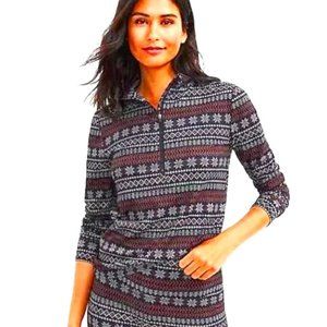 Loft Lou & Grey Fair Isle Feel Good Half Zip Top In Black Motif Size M N…